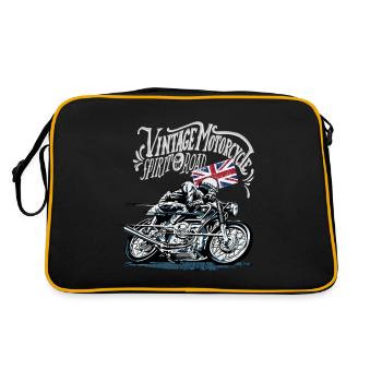 Moto Vélo Cafe Racer Design Vintage - Sac Retro - noir/or - Dos