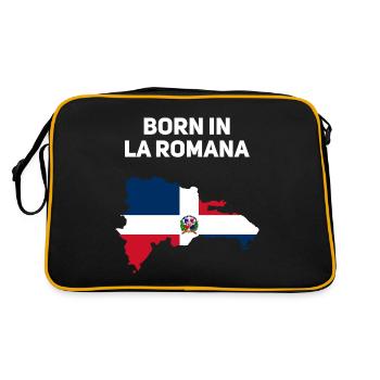 Dominikanische Republik - Retro Tasche - Schwarz/Gold - Hinten