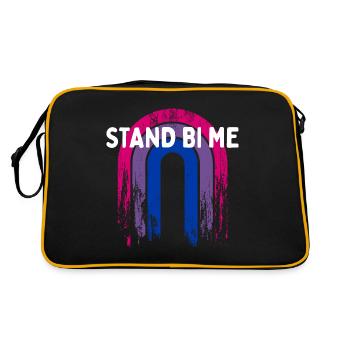 Stand Bi Me Bisexual LGBTQ Bi Pride LGBT Couples - Retro Tasche - Schwarz/Gold - Hinten