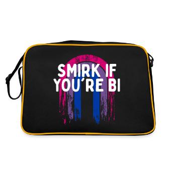 Smirk if You're Bi Bisexual LGBTQ Bi Pride LGBT - Retro Bag - black/gold - Back