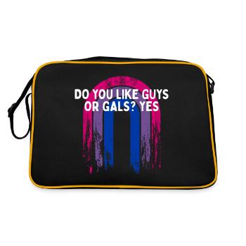 Do You Like Guys or Gals Yes Bisexual LGBTQ Bi - Retro Bag - black/gold - Back
