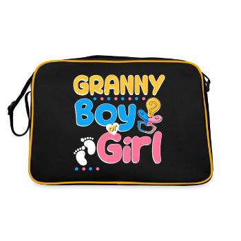 Pink or Blue Granny Loves You Best Grandma Ever - Retro Bag - black/gold - Back
