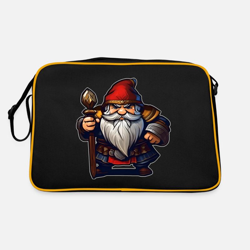 Kleiner grummliger Zwerg Kobold Zauberer Magier Retro Tasche