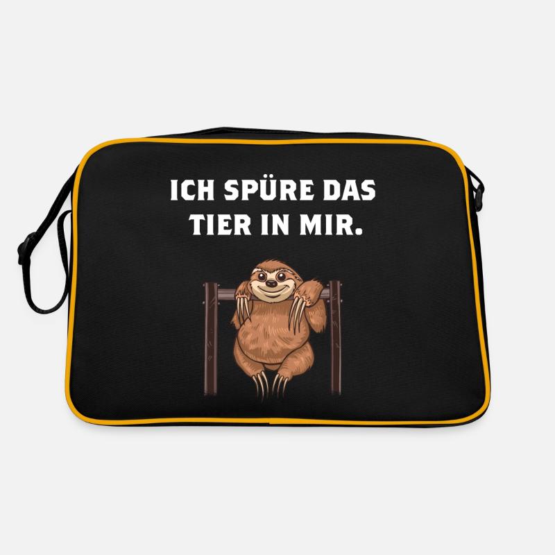 Faultier Ich spüre das Tier in mir lustiger Spruch Retro Tasche