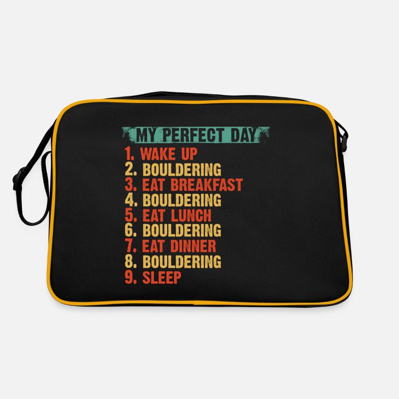 Bouldern Bouldern Geschenk - Retro Tasche - Schwarz/Gold