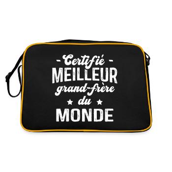 Certifié meilleur grand-frère du monde Cadeau - Sac Retro - noir/or - Dos