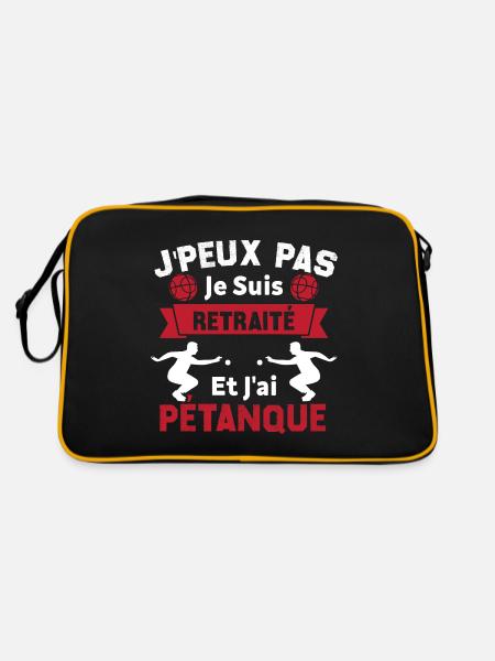 J'peux pas je suis Retraité et j'ai Pétanque - Sac Retro - noir/or - Dos