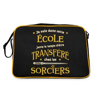 Cadeau rentrée cp ou maternelle maître d'école - Sac Retro - noir/or - Dos