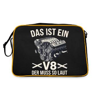 Moteur V8 8 cylindre cylindrée tuner de voiture de réglage - Sac Retro - noir/or - Dos