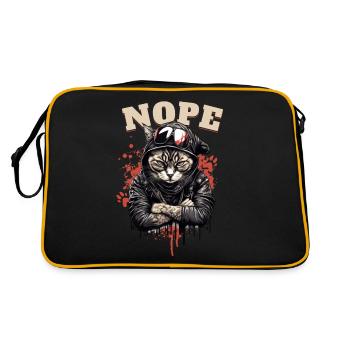 Angry Cat - NOPE! - Retro Bag - black/gold - Back