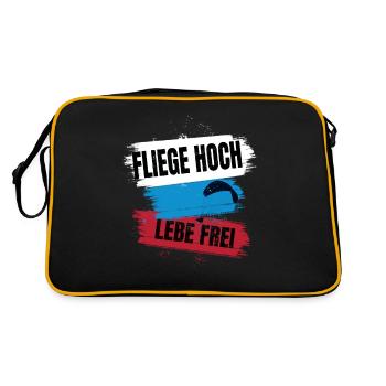Paragliding - Fly High, Live Free - Retro Bag - black/gold - Back