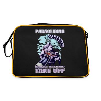 Paragliding – Where Dreams Take Off - Retro Bag - black/gold - Back