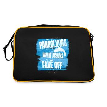 Paragliding – Where Dreams Take Off - Retro Bag - black/gold - Back