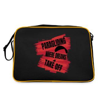 Paragliding – Where Dreams Take Off - Retro Bag - black/gold - Back