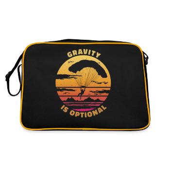 Gravity Is Optional – Paragliding Freedom - Retro Tasche - Schwarz/Gold - Hinten