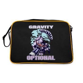 Gravity Is Optional – Paragliding Freedom - Retro Tasche - Schwarz/Gold - Hinten
