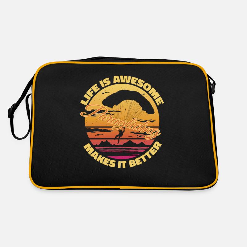 Live Is Awesome – Paragliding Makes It Better Retro Tasche