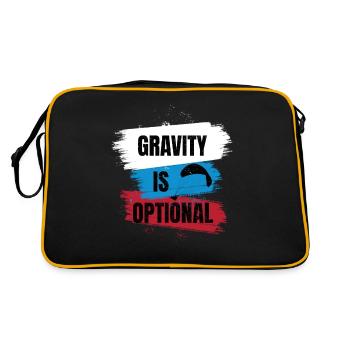 Gravity Is Optional – Paragliding Freedom - Retro Tasche - Schwarz/Gold - Hinten