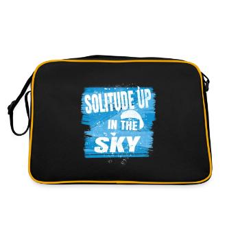 Solitude Up in the Sky – Paragliding Serenity - Retro Tasche - Schwarz/Gold - Hinten