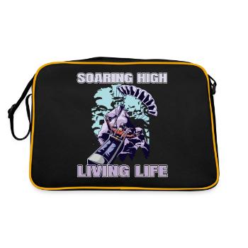 Soaring High Living Life – Paragliding Design - Retro Bag - black/gold - Back