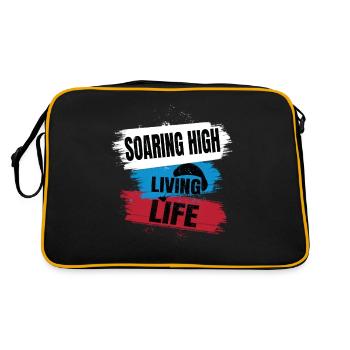 Soaring High Living Life – Paragliding Design - Retro Bag - black/gold - Back