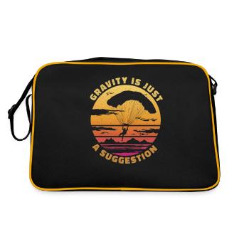 Gravity is just a suggestion - Paragliding Spruch - Retro Bag - black/gold - Back