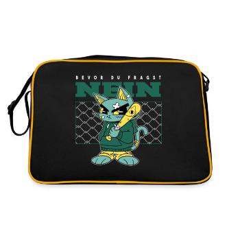 Before you ask, NO! - Clear saying - Retro Bag - black/gold - Back