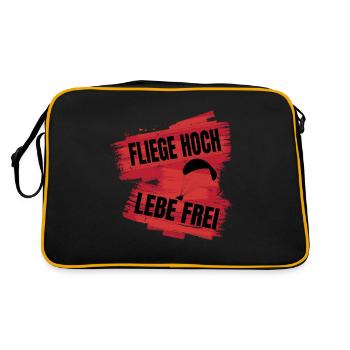 Voler haut, vivre en liberté - Le dicton du parapente - Sac Retro - noir/or - Dos