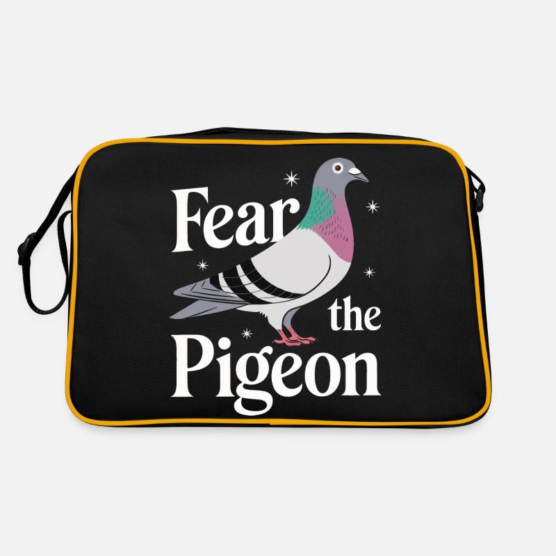 Taube Tauben Tier Vogel - Retro Tasche - Schwarz/Gold