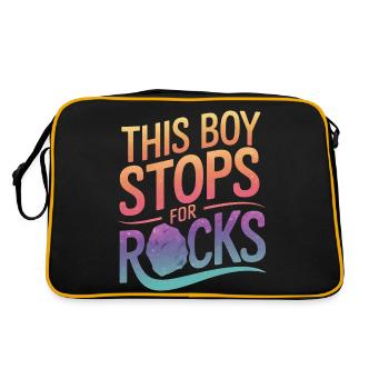 Experte für Geologie Gestein Geologe - Retro Tasche - Schwarz/Gold - Hinten