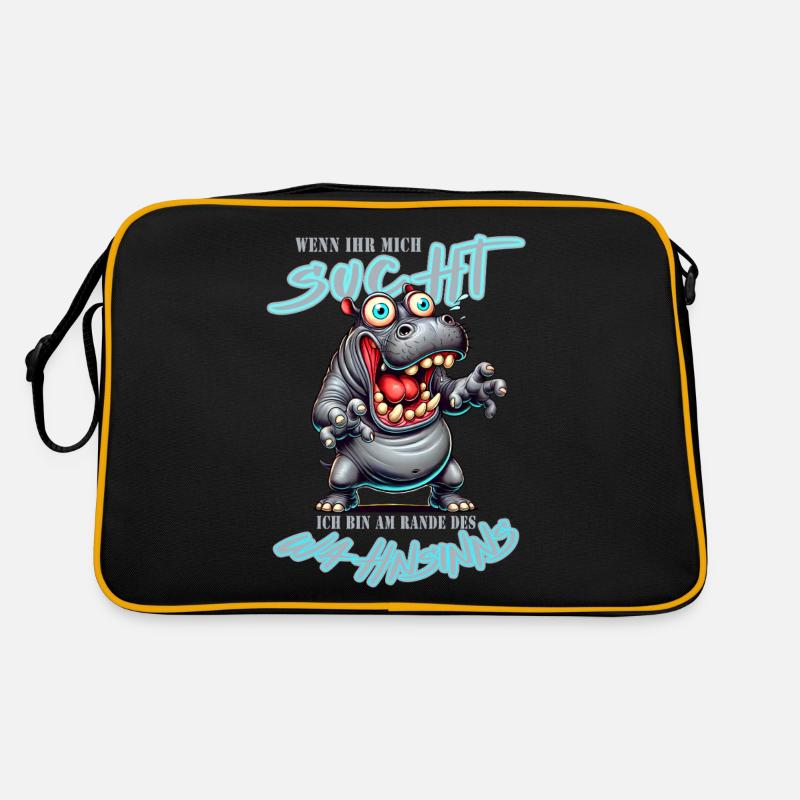Crazy Rhino on the Edge of Madness Comic Style Retro Bag