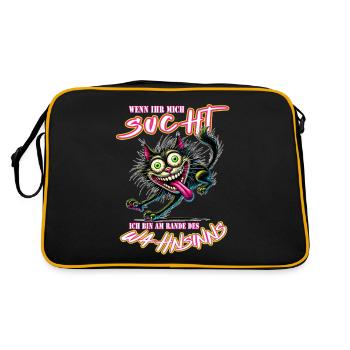 Chat fou au bord de la folie, style bande dessinée - Sac Retro - noir/or - Dos