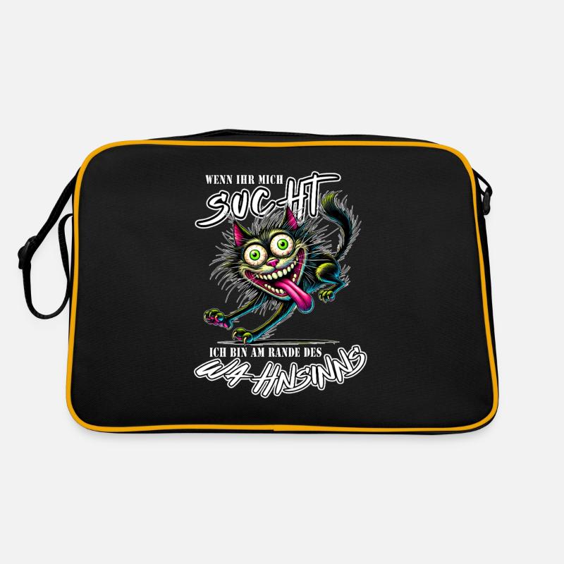 Cat on the Edge of Madness Comic Style Retro Bag