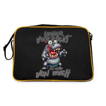 Hippopotame Mieux vaut être fou que l'un d'entre vous - Sac Retro - noir/or - Dos