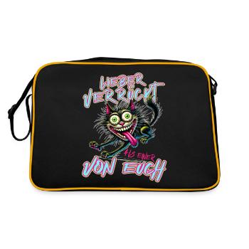 Chat fou Mieux fou que l’un d’entre vous - Sac Retro - noir/or - Dos