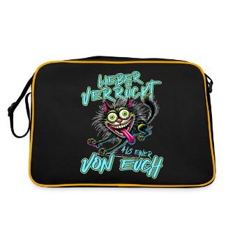 Chat fou Mieux fou que l’un d’entre vous - Sac Retro - noir/or - Dos