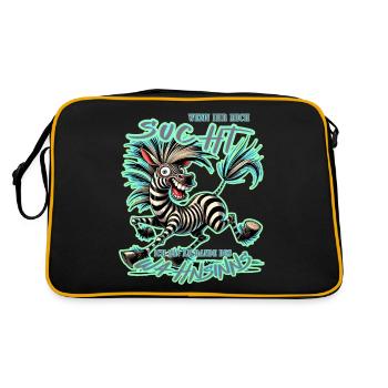 Zèbre fou si tu me cherches Folie - Sac Retro - noir/or - Dos