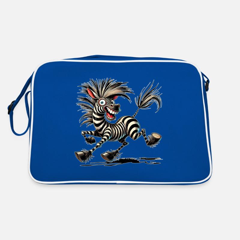 Verrücktes Zebra Comic Stil lustiges Tiermotiv Retro Tasche