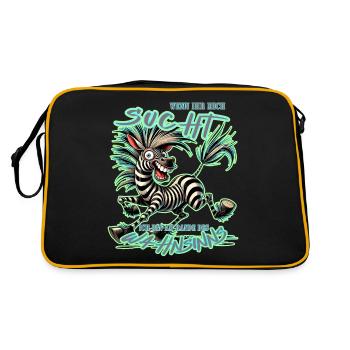 Zèbre fou si tu me cherches Folie - Sac Retro - noir/or - Dos