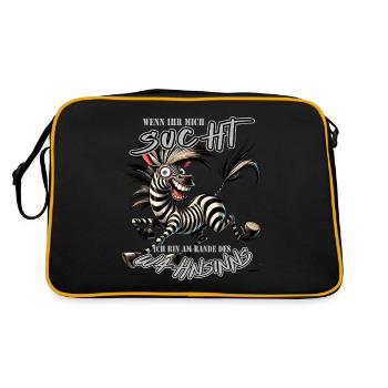 Zèbre fou si tu me cherches Folie - Sac Retro - noir/or - Dos