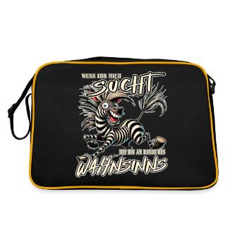 Zèbre fou si tu me cherches Folie - Sac Retro - noir/or - Dos