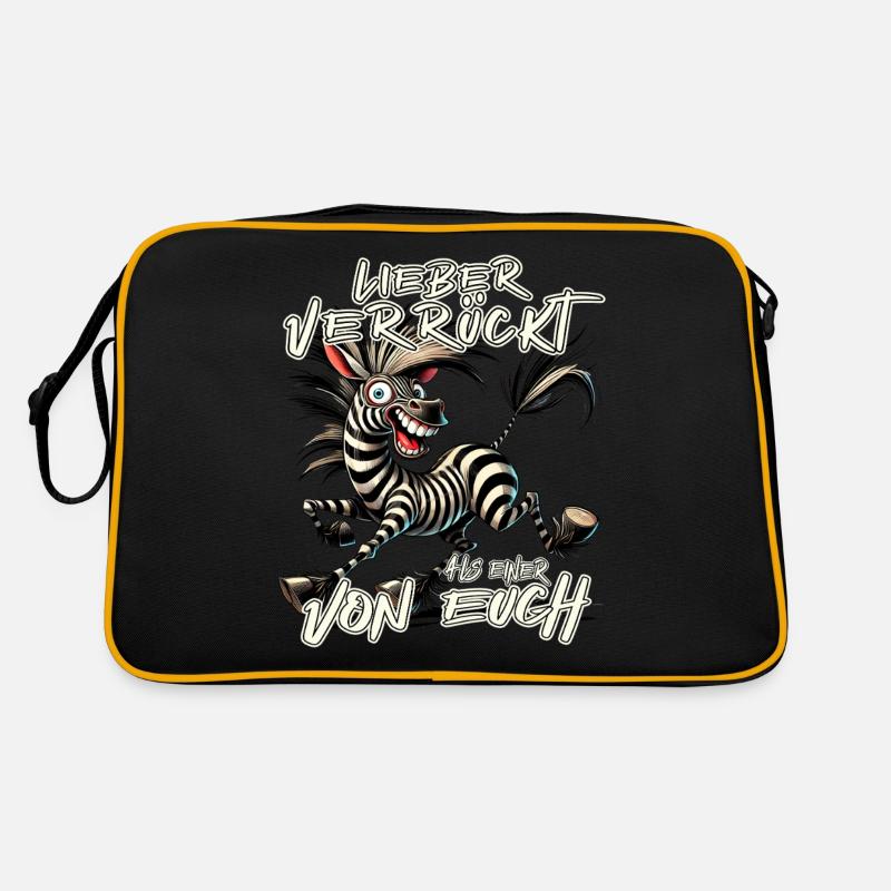 Zebra Lieber verrückt als einer von euch Retro Tasche