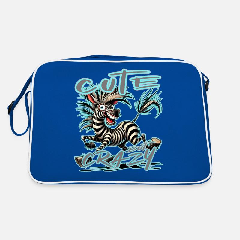 Cute but Crazy Zebra Comic Style Funny Motif Retro Bag
