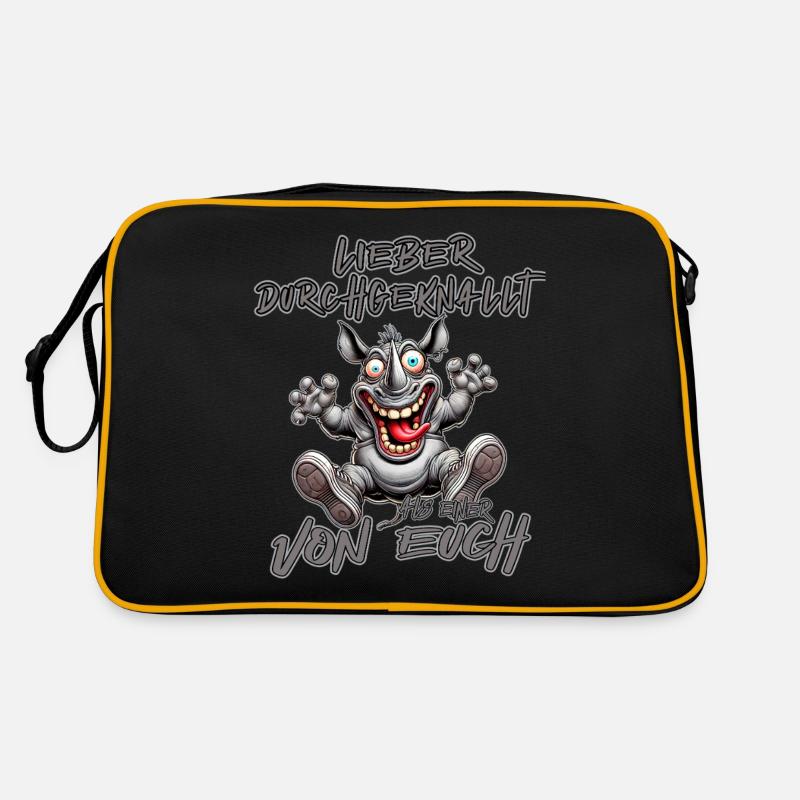 Nashorn Lieber durchgeknallt als einer von euch Retro Tasche