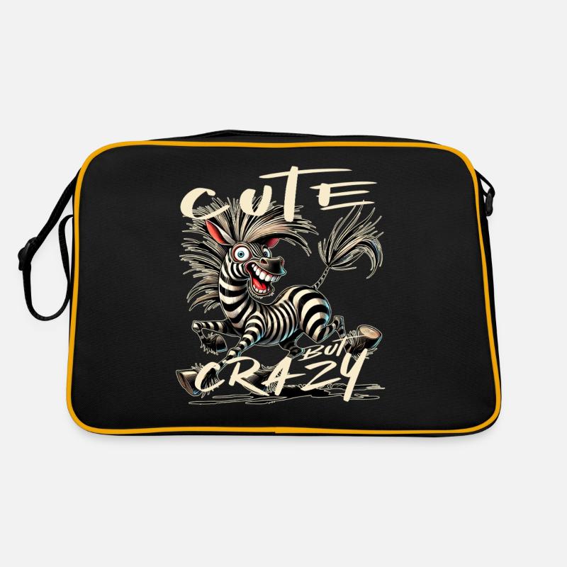 Cute but Crazy Zebra Comic Stil lustiges Motiv Retro Tasche