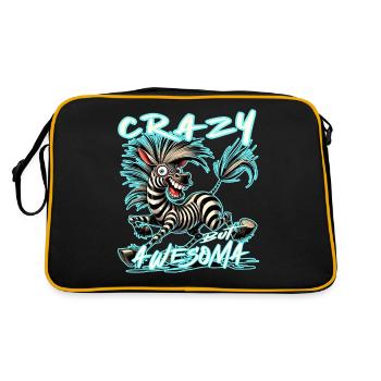 Crazy but Awesome Zebra Comic Stilb - Retro Bag - black/gold - Back
