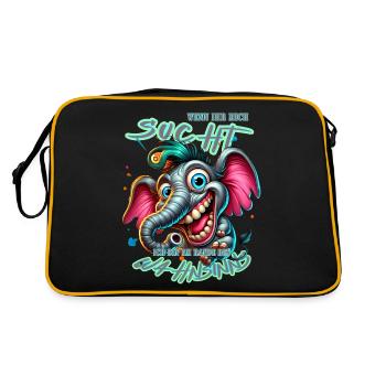 Si vous me cherchez, je suis au bord de la folie - Sac Retro - noir/or - Dos