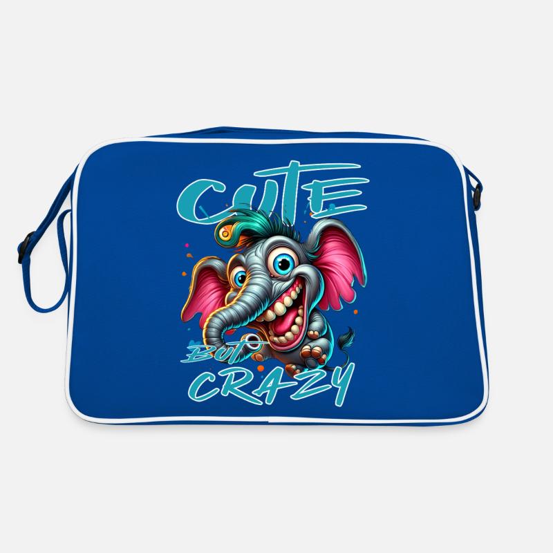 Style de bande dessinée éléphant mignon mais fou Sac Retro