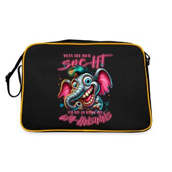 Si vous me cherchez, je suis au bord de la folie - Sac Retro - noir/or - Dos