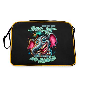 Si vous me cherchez, je suis au bord de la folie - Sac Retro - noir/or - Dos